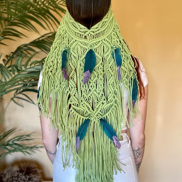 Handmade Macrame Crochet Tribal Headpiece - Picture 3 of 11